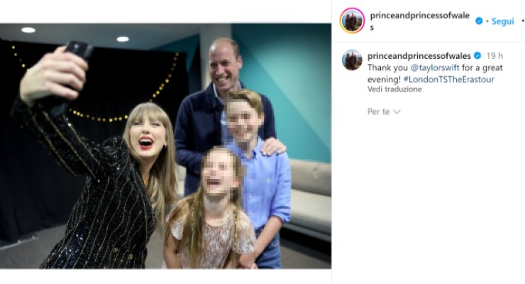 La royal family accoglie Taylor Swift